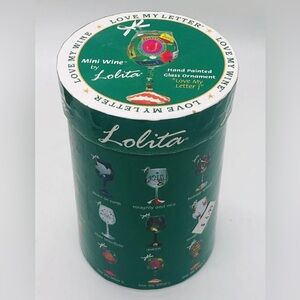 Lolita Hand-Painted Mini Wine Glass Ornament “Love My Letter J”